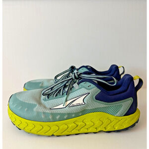 altra womens outroad 2 road to trail running shoes blue/lime size 9